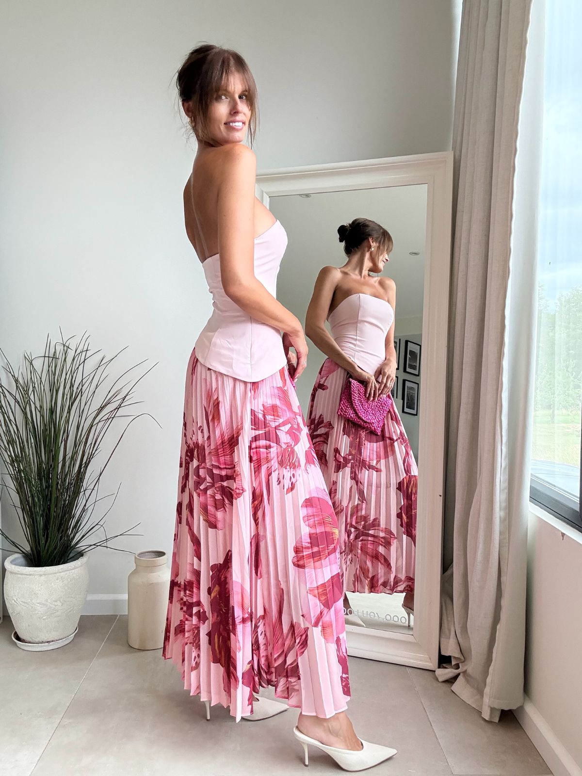 Madelaine Bandeau Dress in Pink