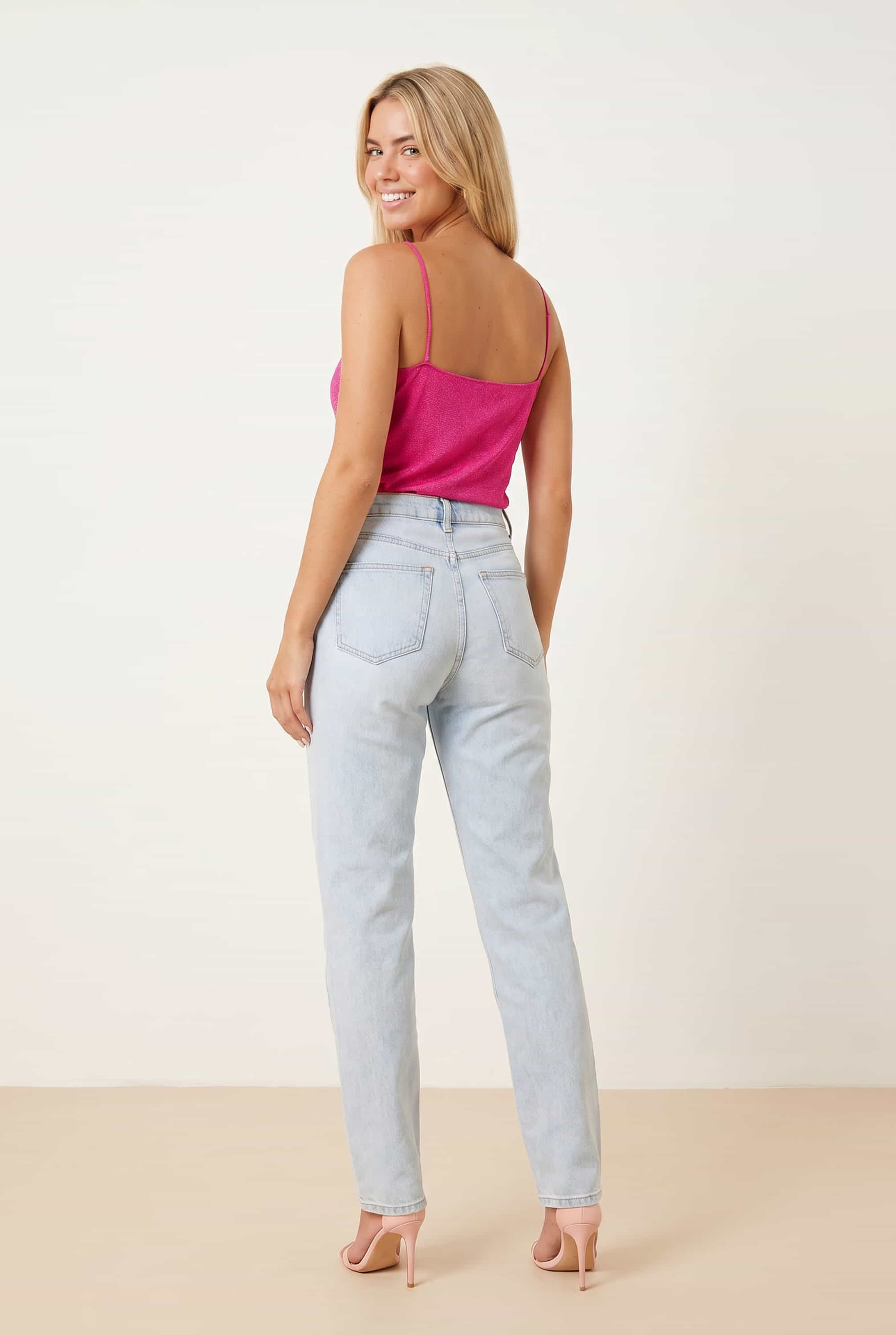 Astra Knitted Hot Fix Cowl Neck Top / Pink