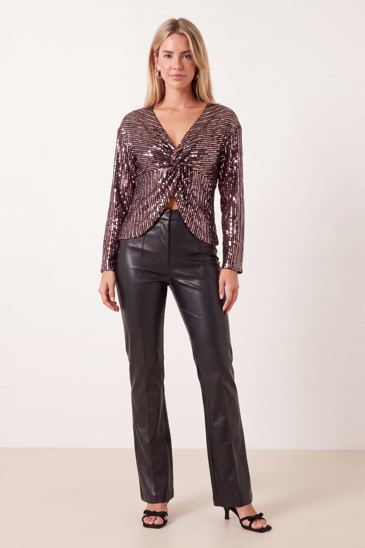 Azalea Sequin long Sleeved Top / Stripe