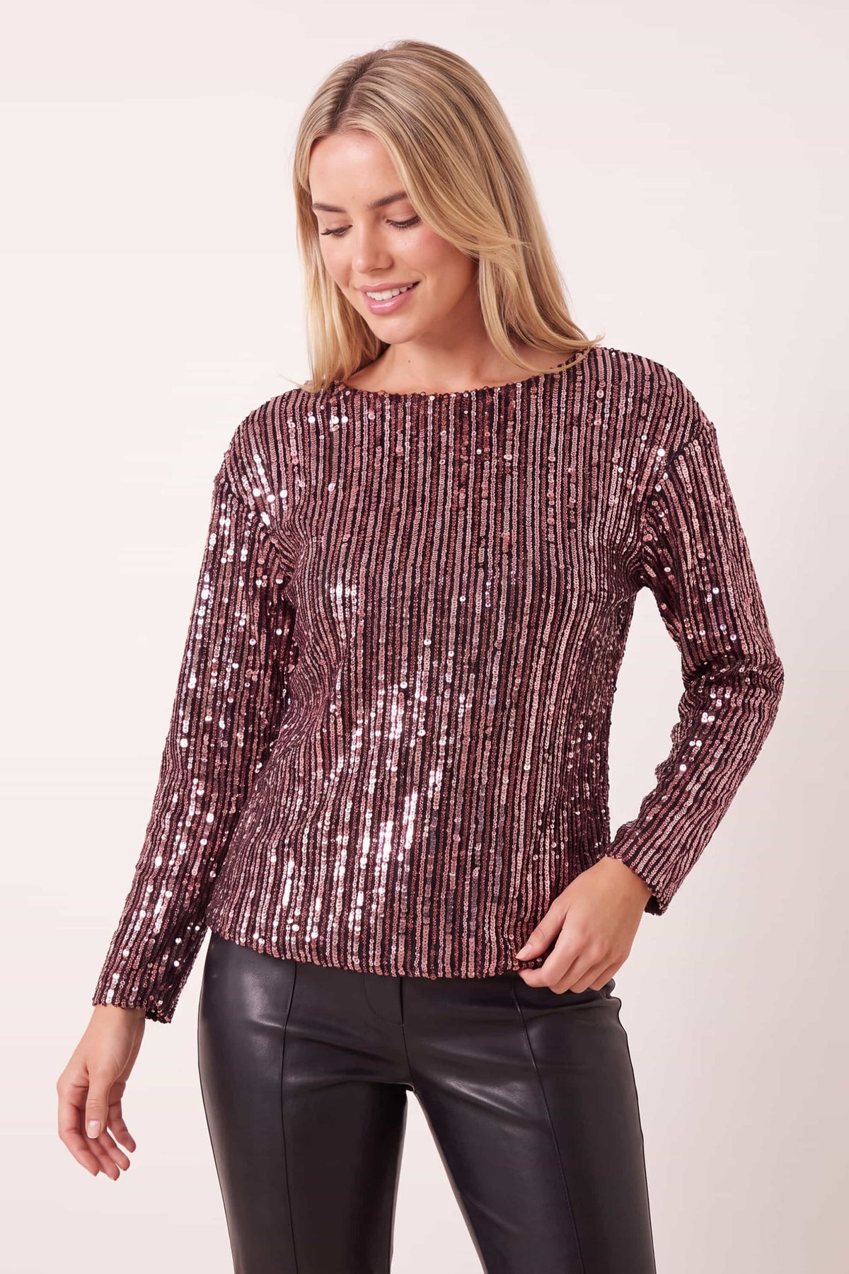 Azalea Sequin long Sleeved Top / Stripe