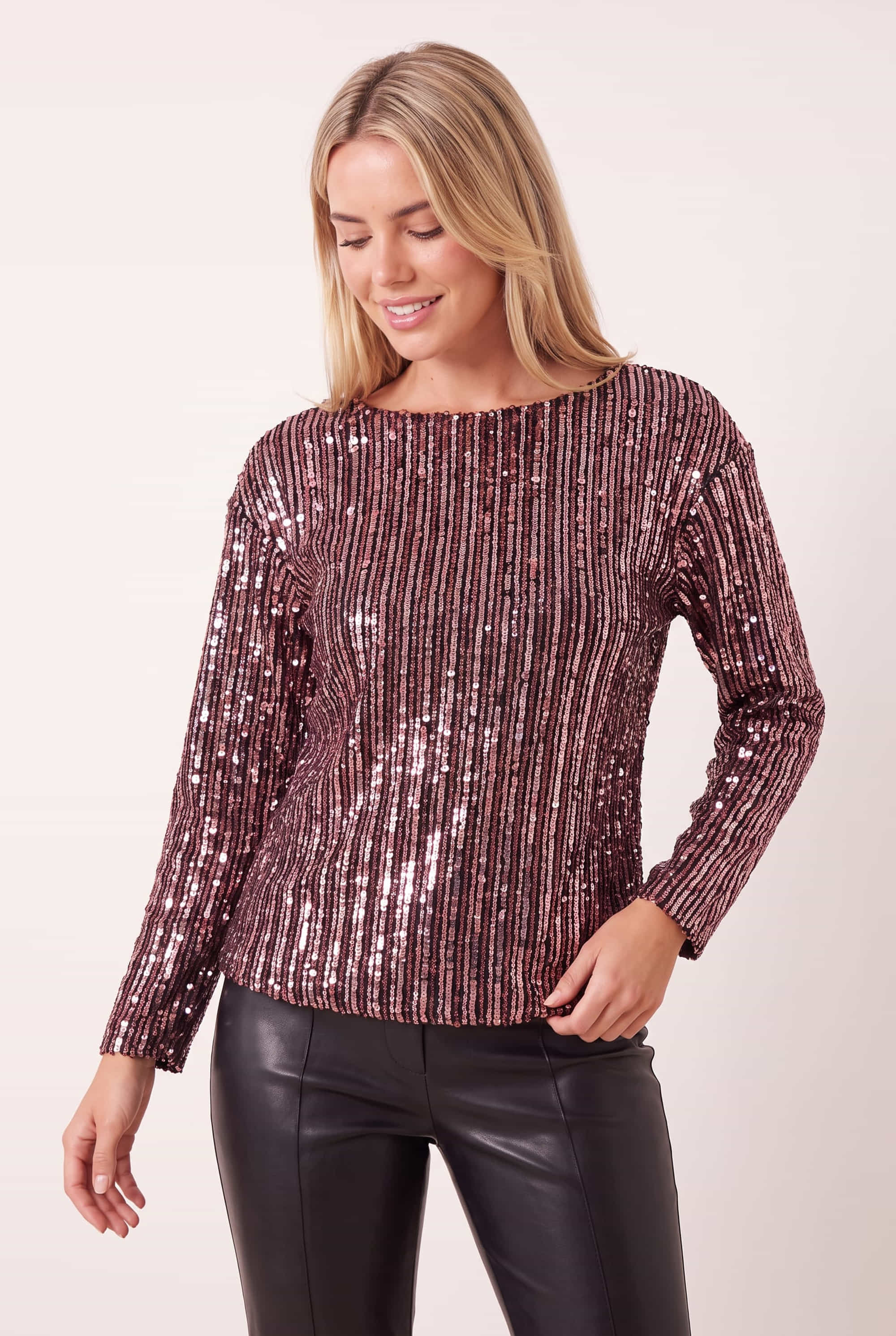 Azalea Sequin long Sleeved Top / Stripe