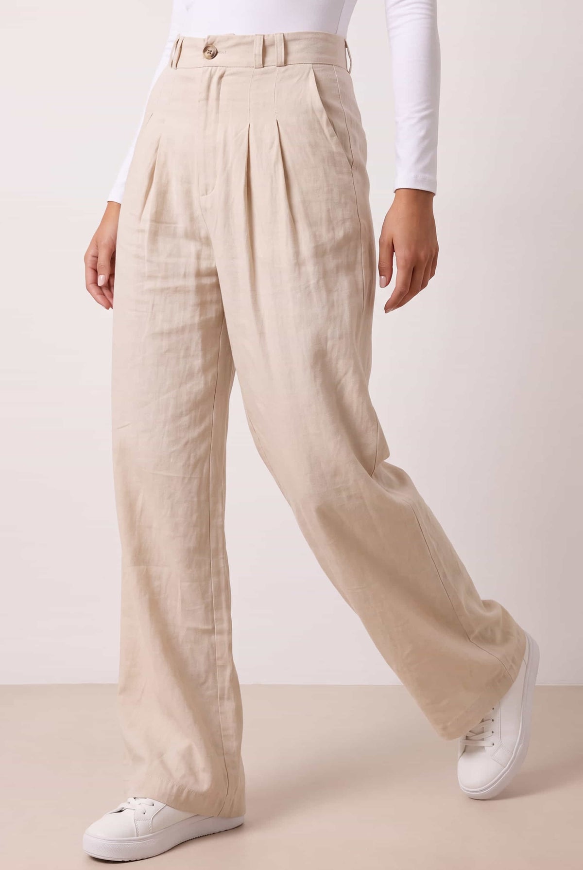 Albi Wide Leg Trouser / Cream
