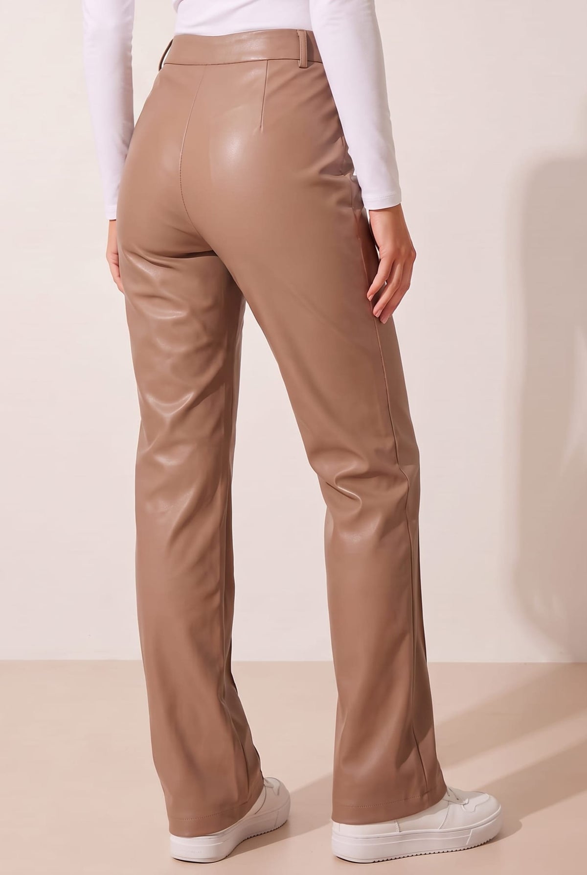 Alyssa PU Flare Trouser / Camel