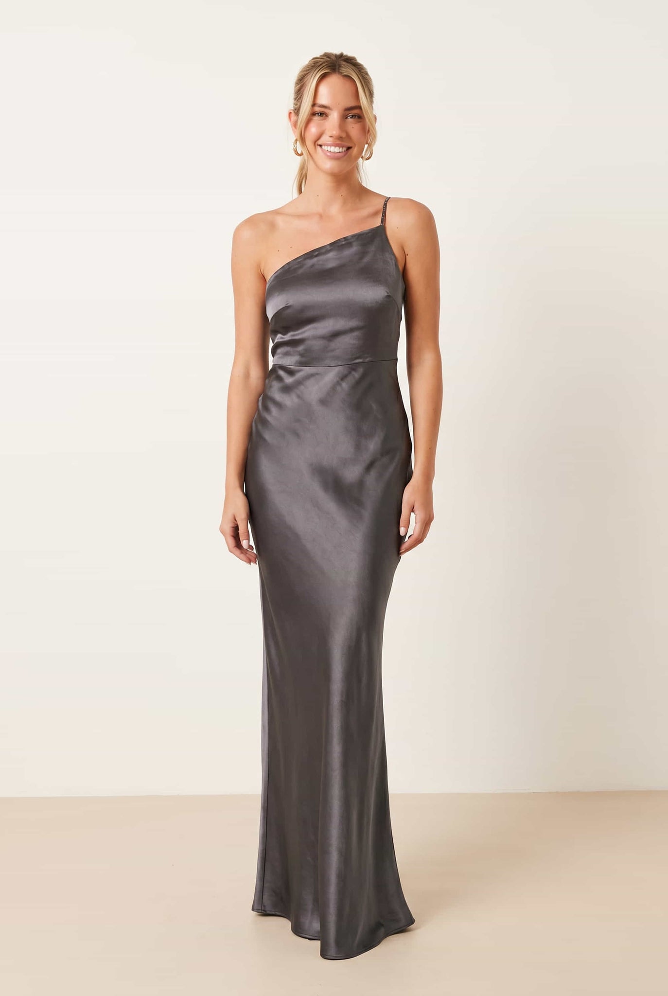 grey strap dress Light Grey Spaghetti Strap Maxi Dress