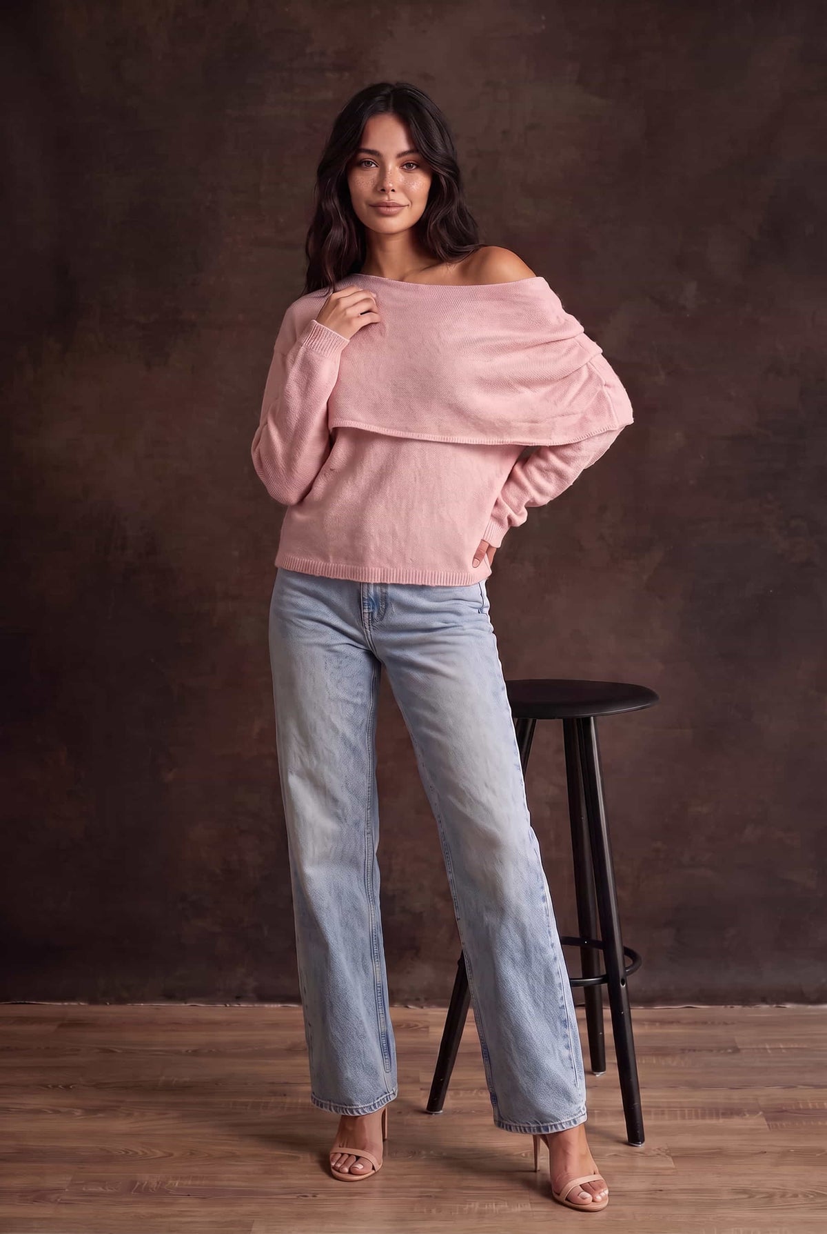 Bardot Knit Jumper in pink