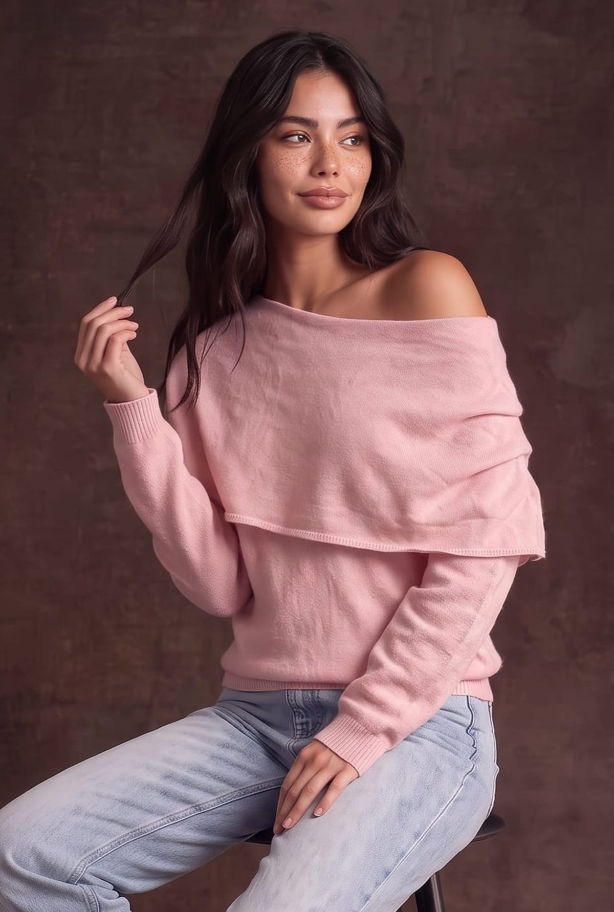 Bardot Knit Jumper in pink