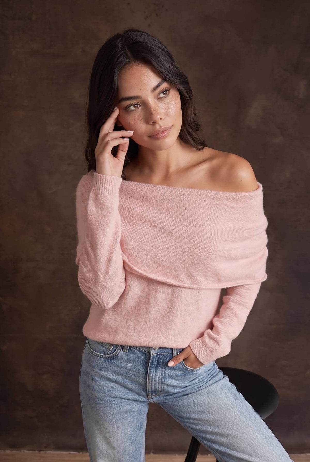 Bardot Knit Jumper in pink