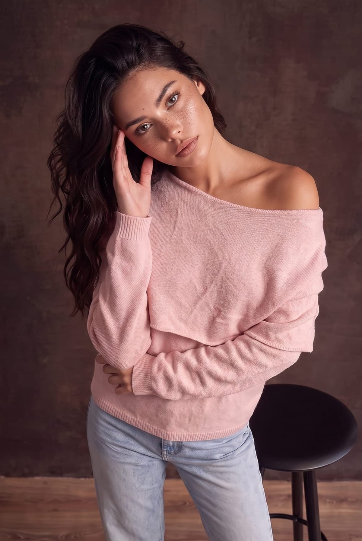 Bardot Knit Jumper in pink