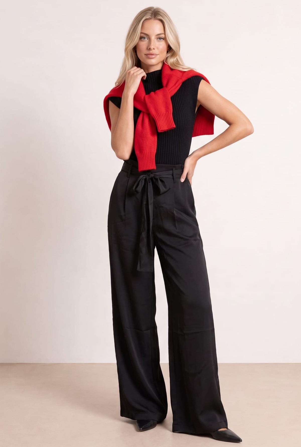 Black Tie Front Trouser