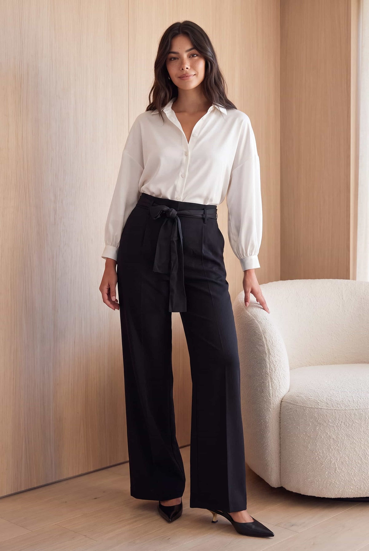 Black Tie Front Trouser