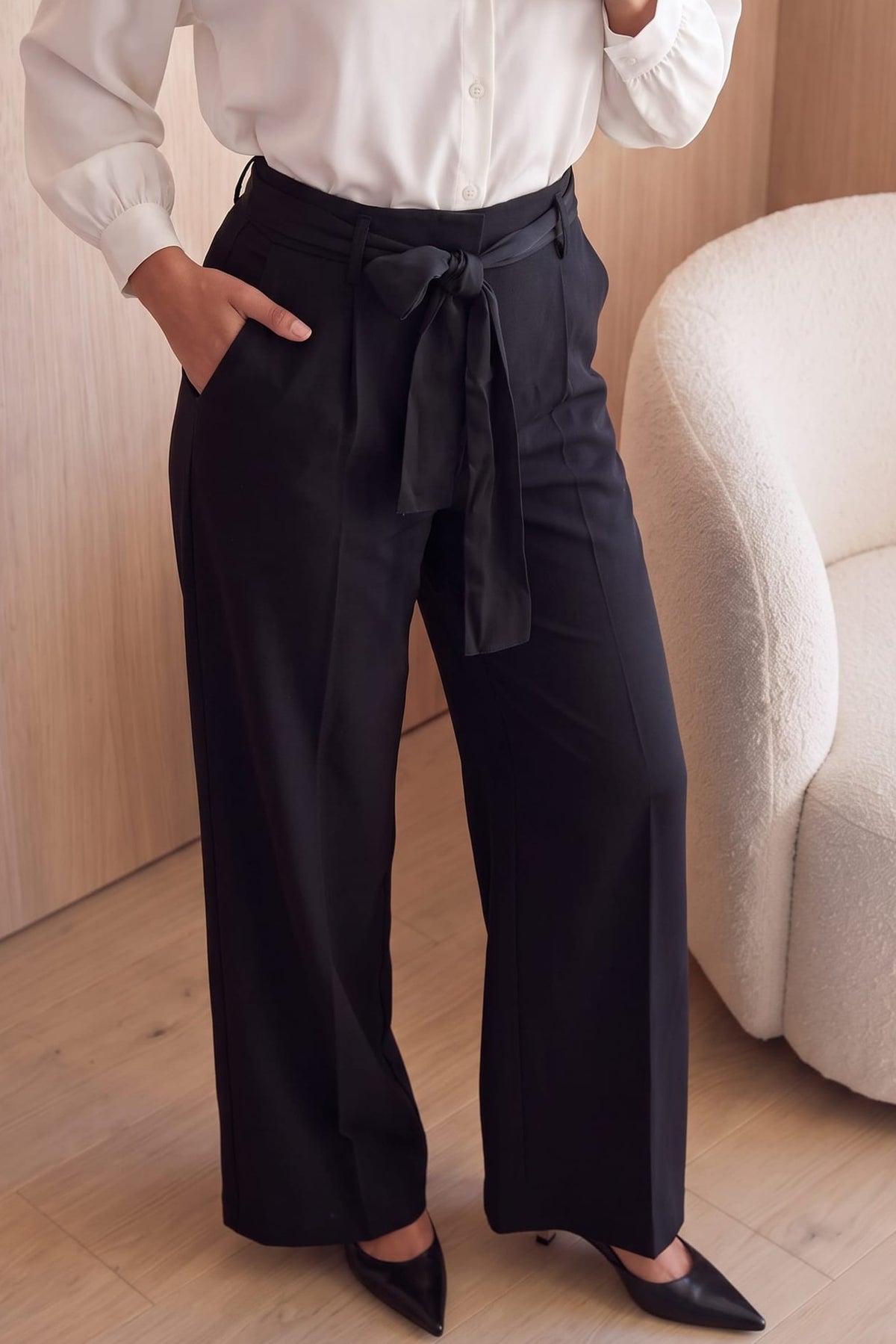 Black Tie Front Trouser