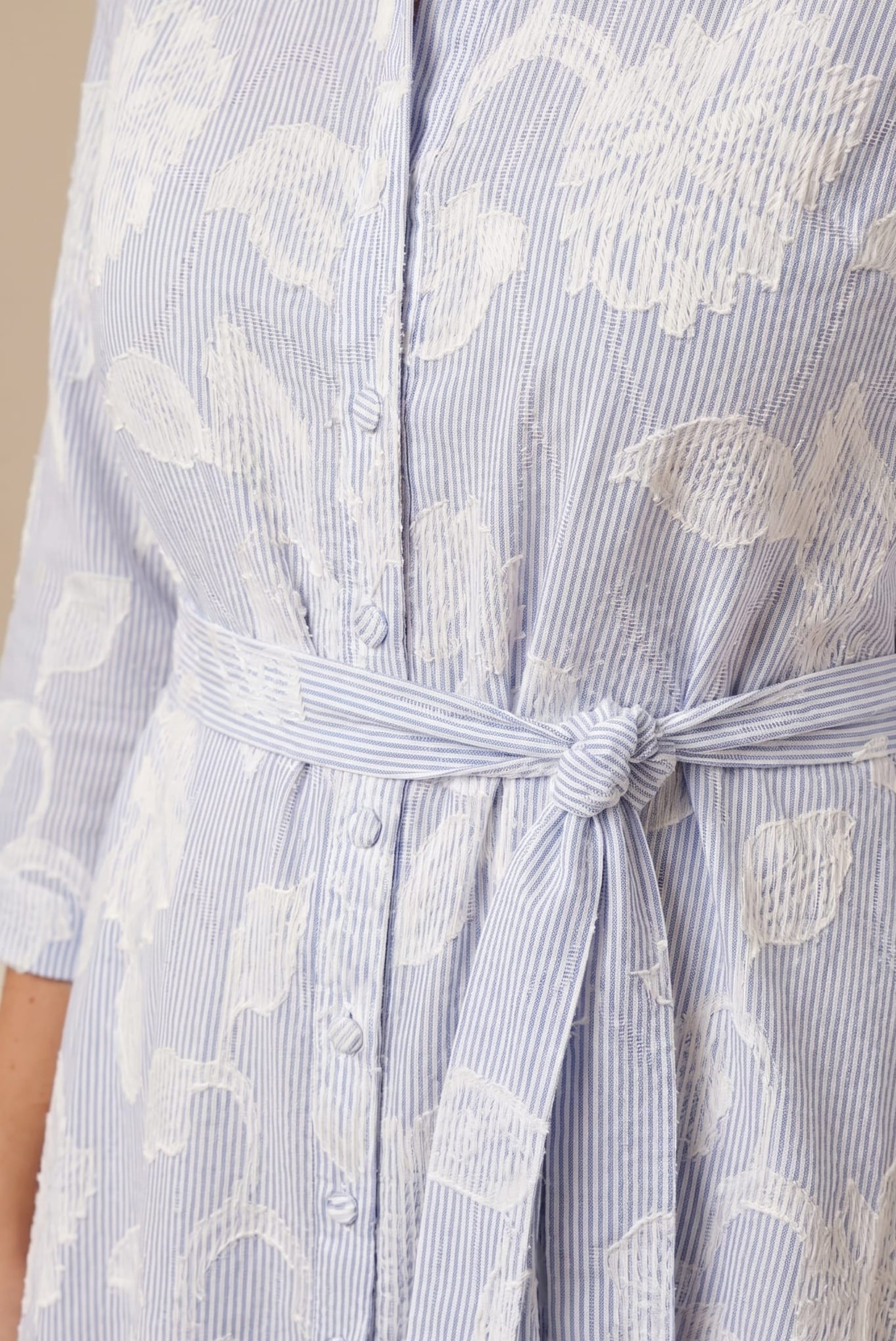 Blue Burnout Shirt Dress
