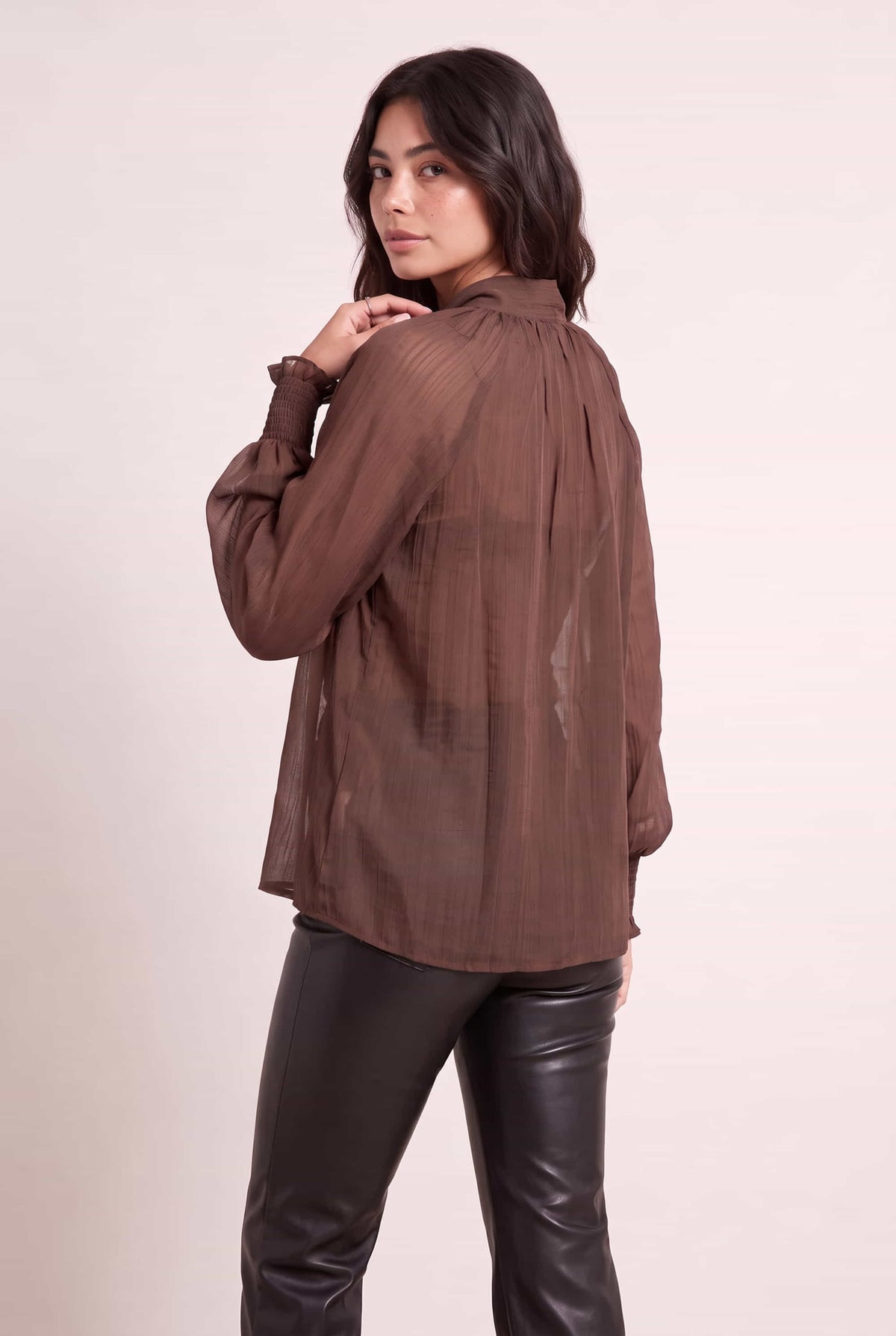 Brown Neck Tie Top