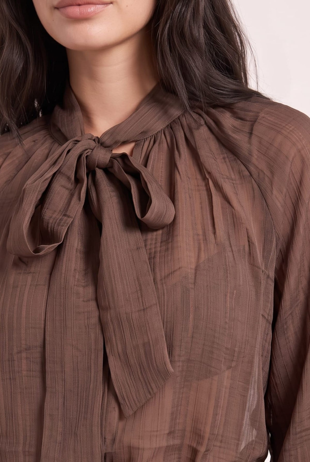 Brown Neck Tie Top