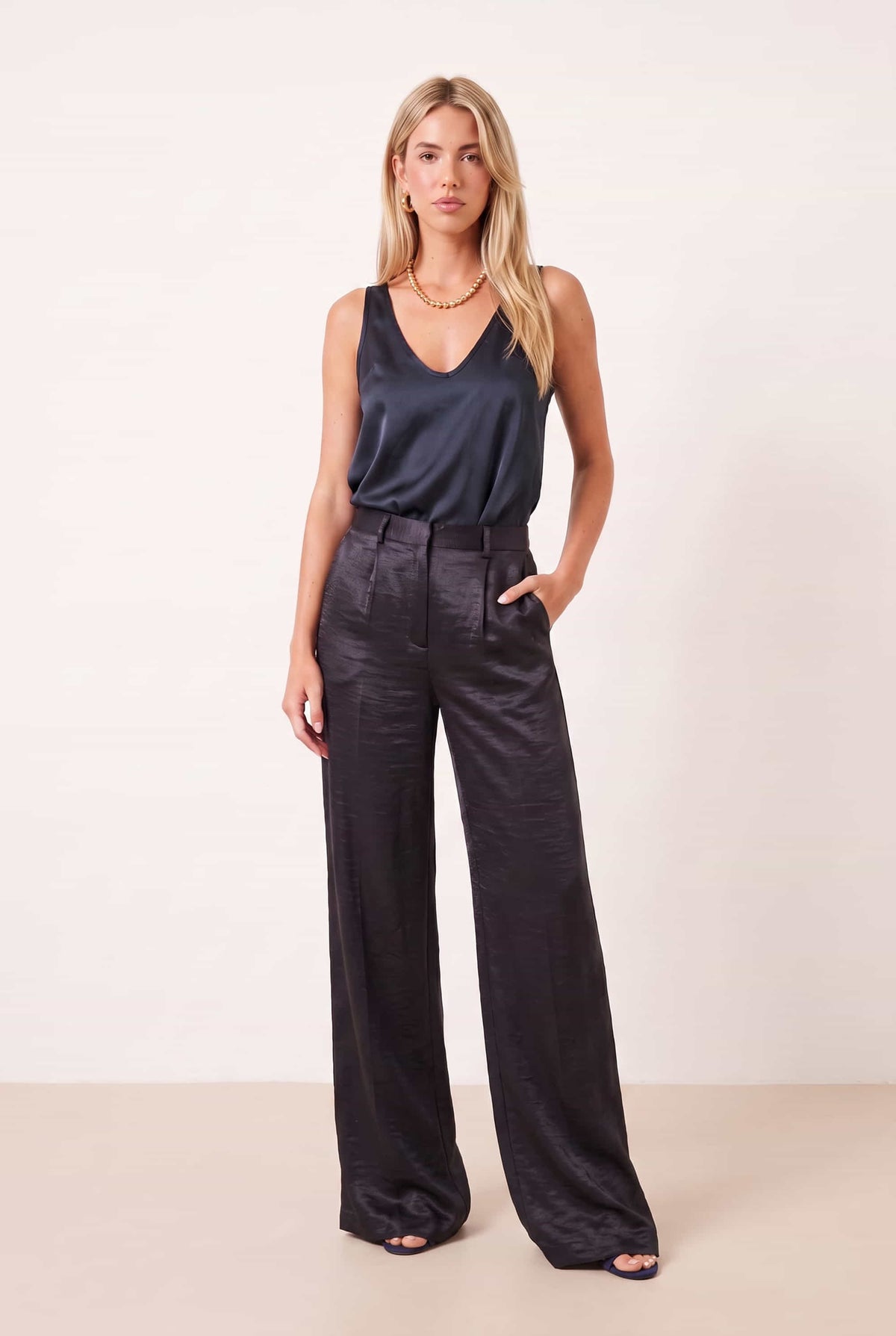 Satin Trouser in Black