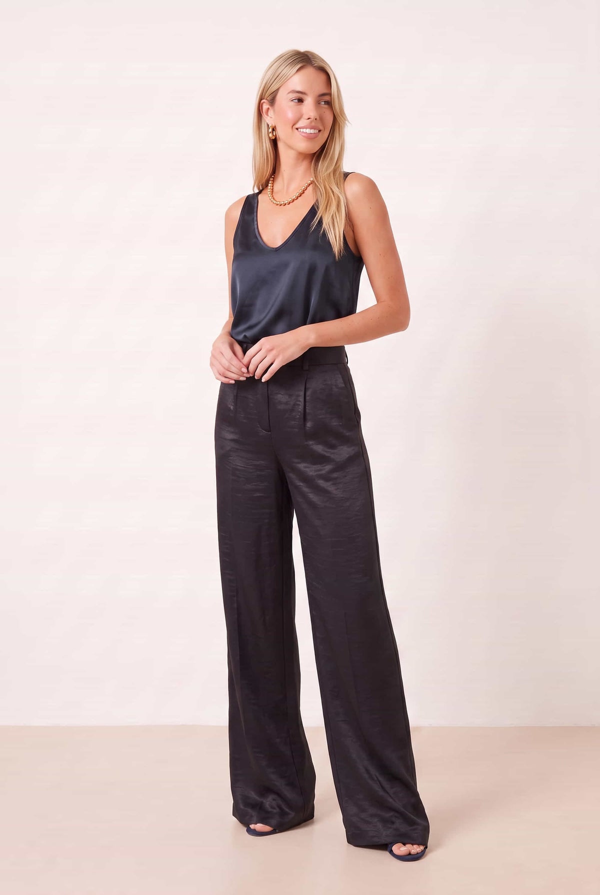 Satin Trouser in Black