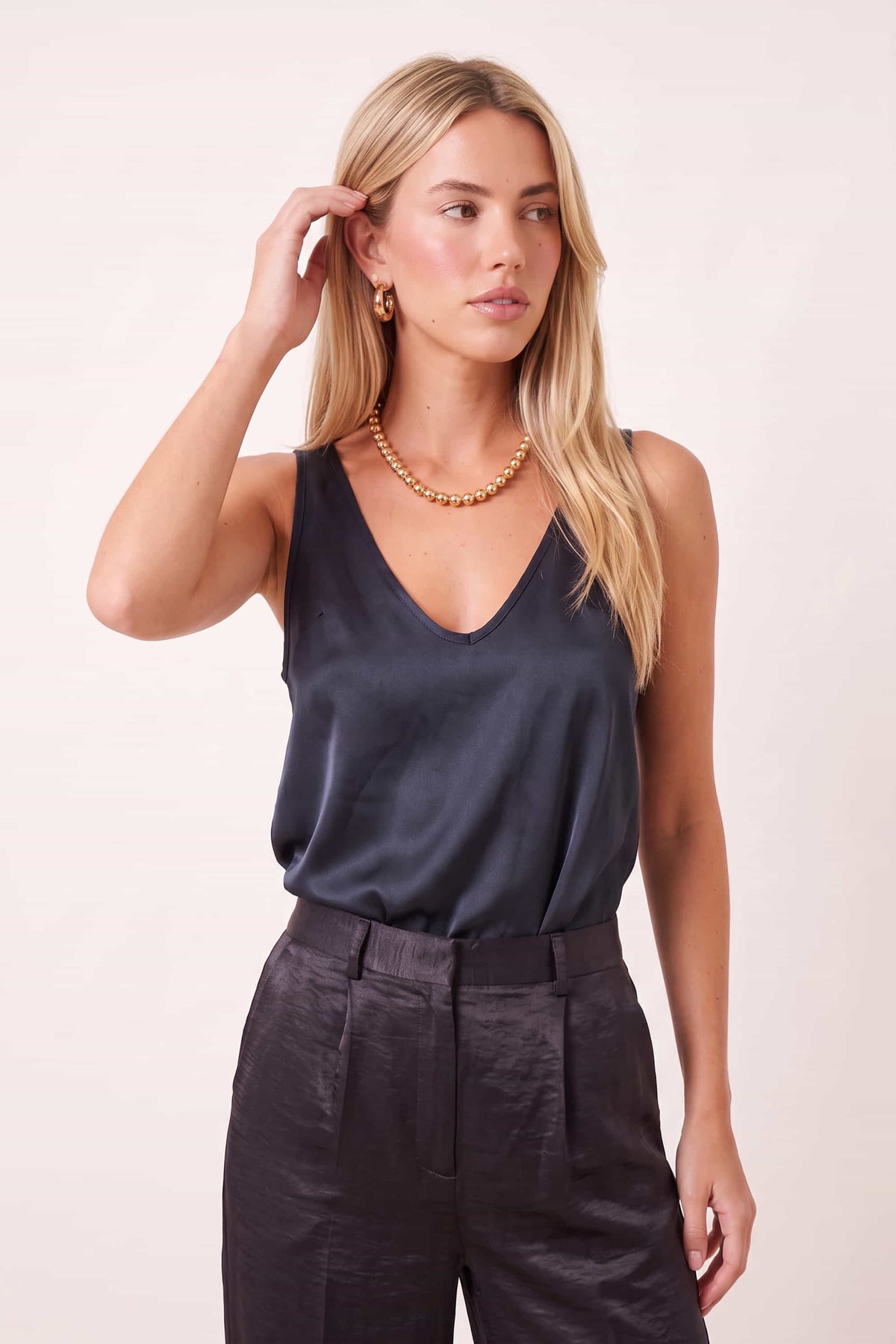 Satin Trouser in Black