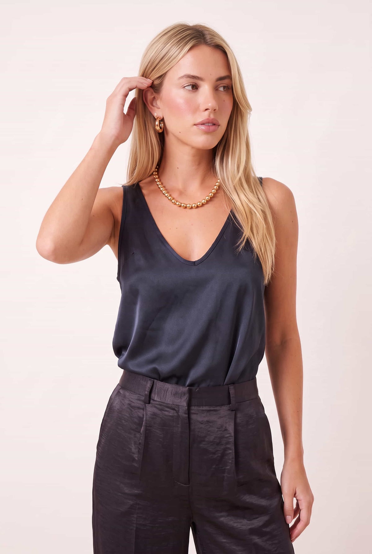 Satin Trouser in Black