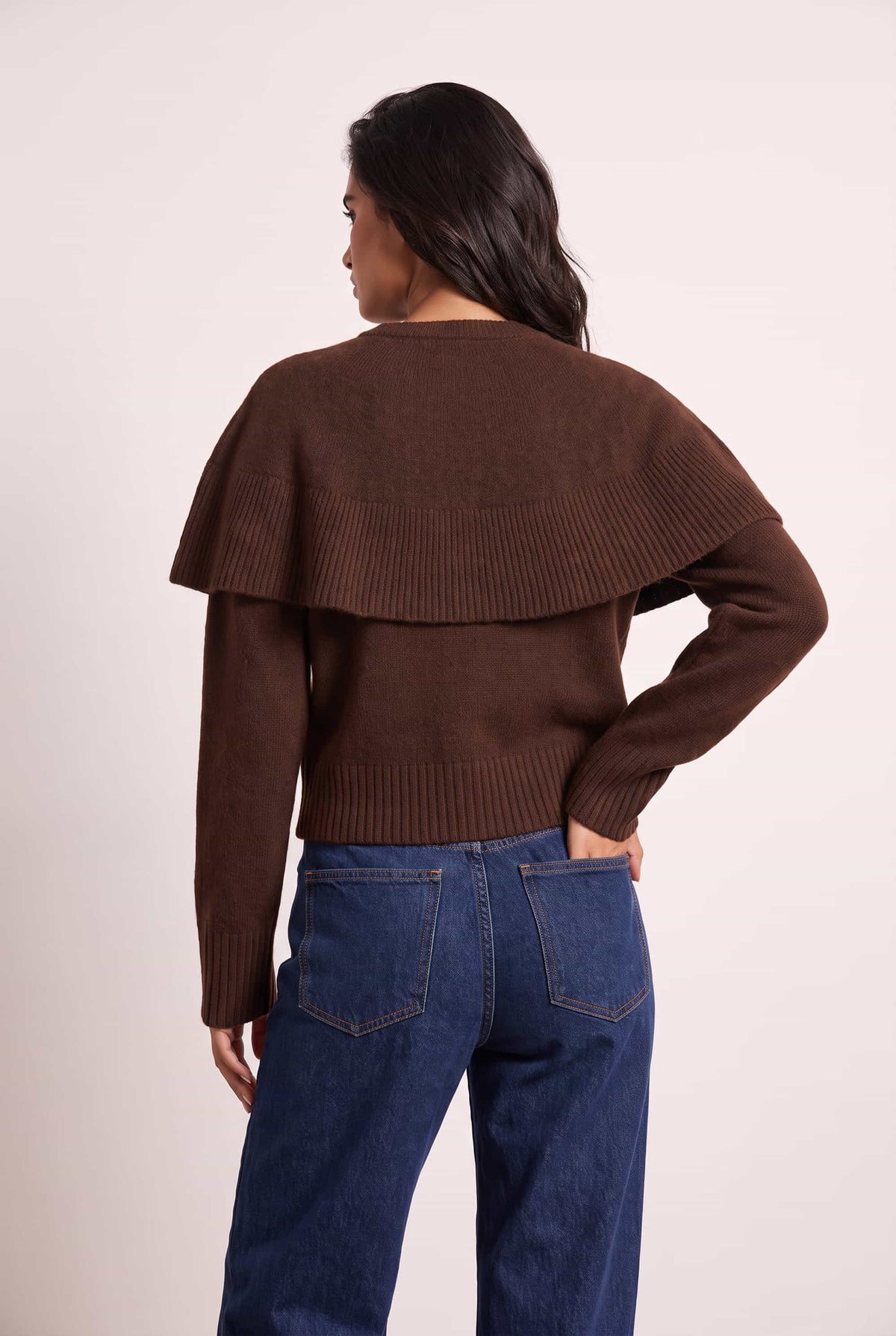 Chocolate Cape Frill Knit