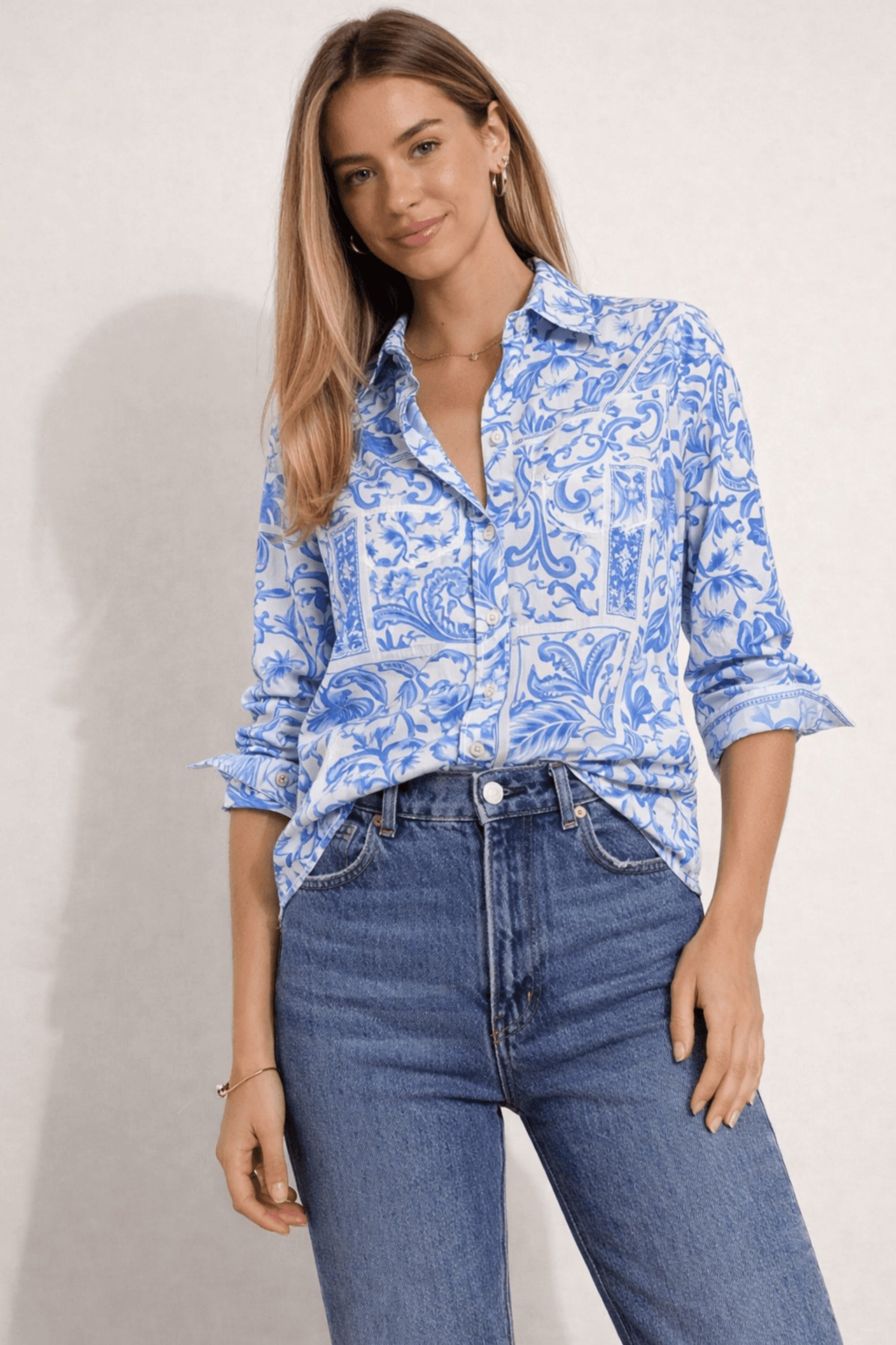 Blue Paisley Shirt - Style Cheat