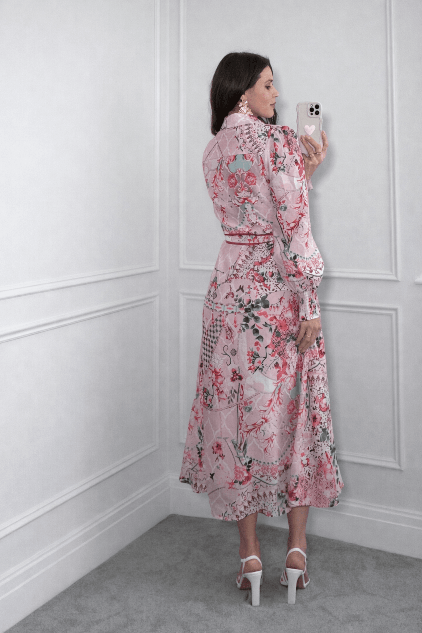 Scarf Print Shirt Dress - Style Cheat