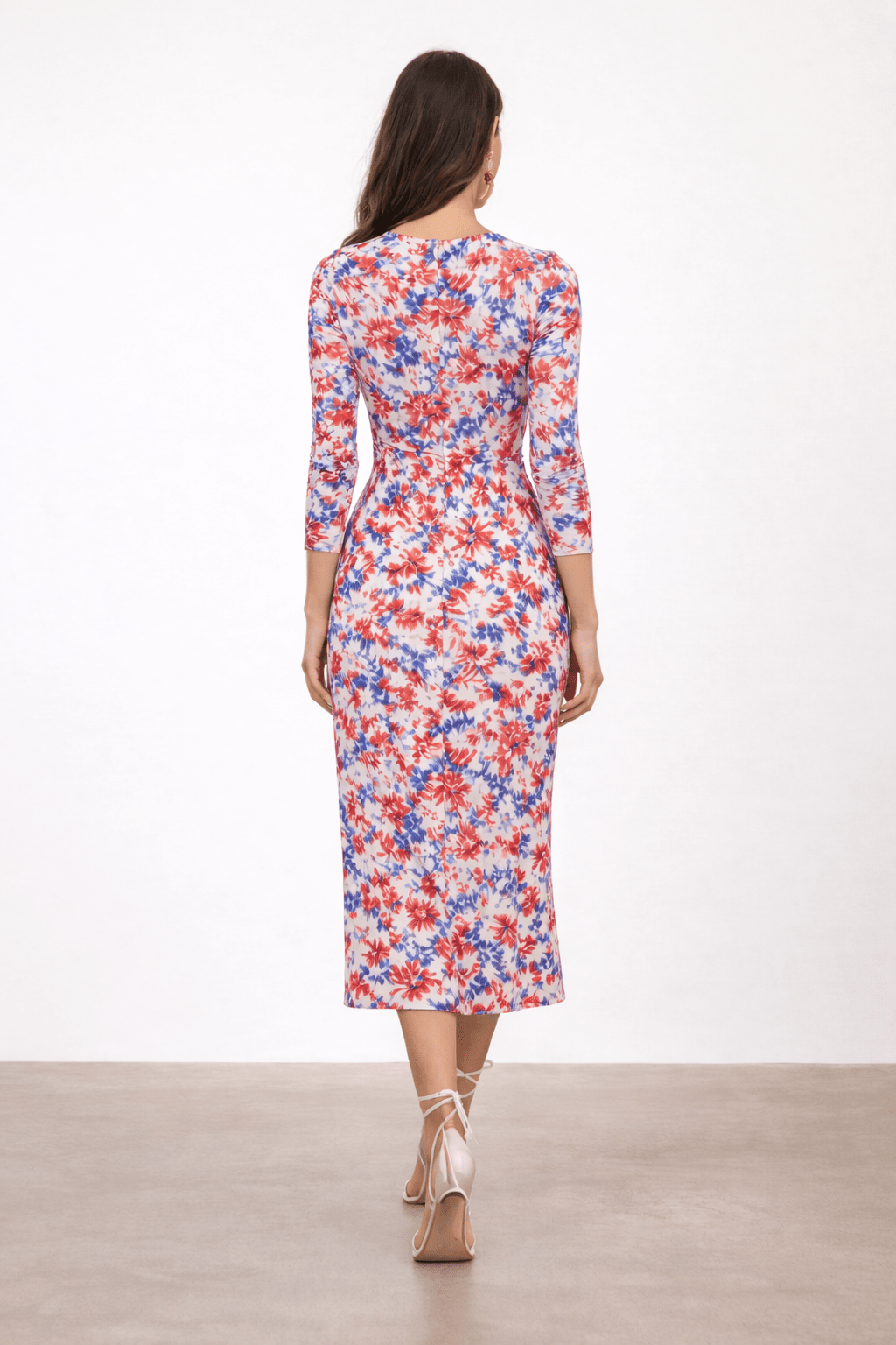 Floral Print Long Sleeve Jersey Wrap Dress - Style Cheat
