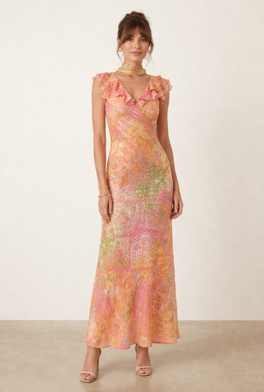 Ruffle Lurex Maxi Dress – Style Cheat