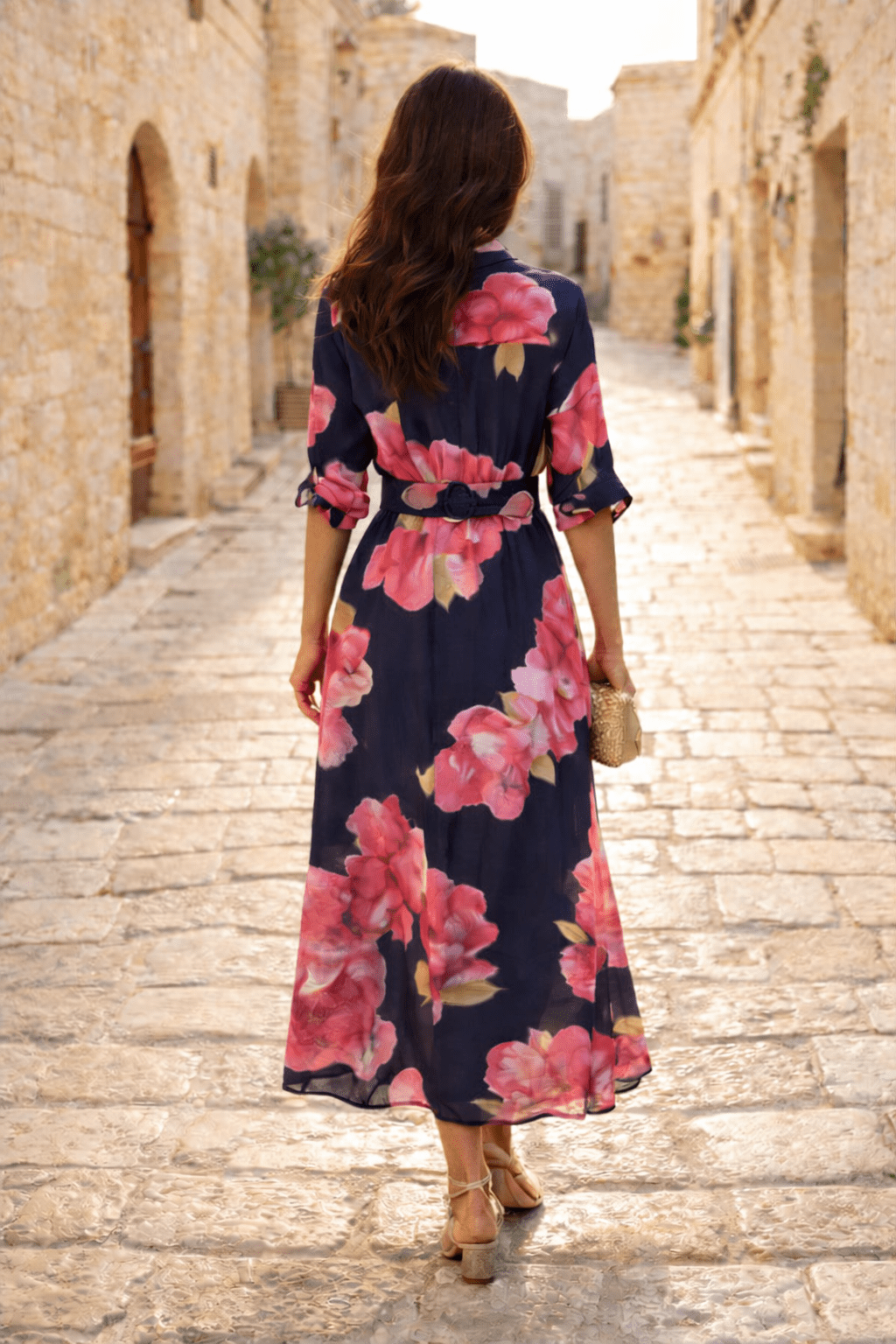 Daphne Belted Shirt Dress / Navy Floral - Style Cheat