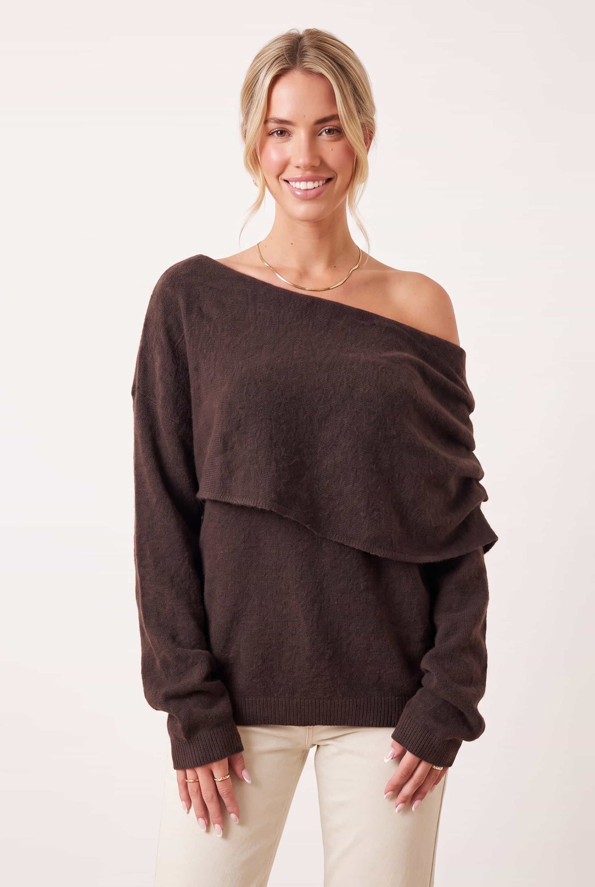 Bardot Knit Jumper in brown