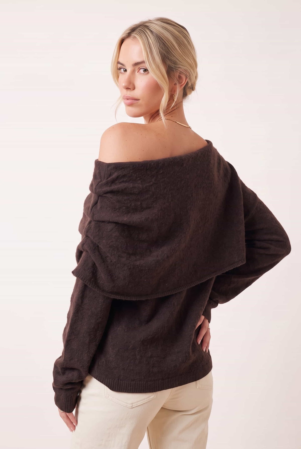 Bardot Knit Jumper in brown