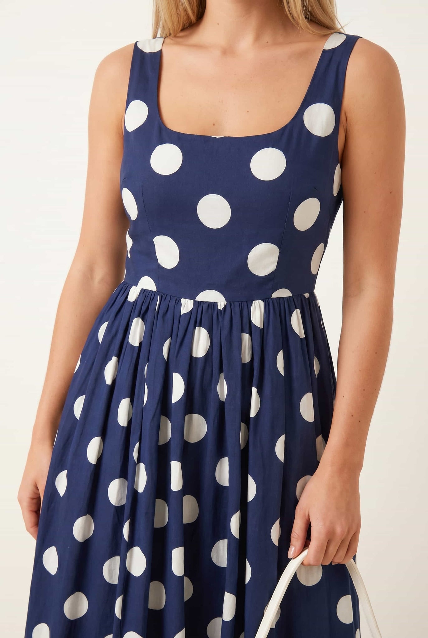 blue dress with white spots Reclaimed Vintage - Polka Dot Jersey Scarf Mini Dress - Women - Polyester/Elastane - S