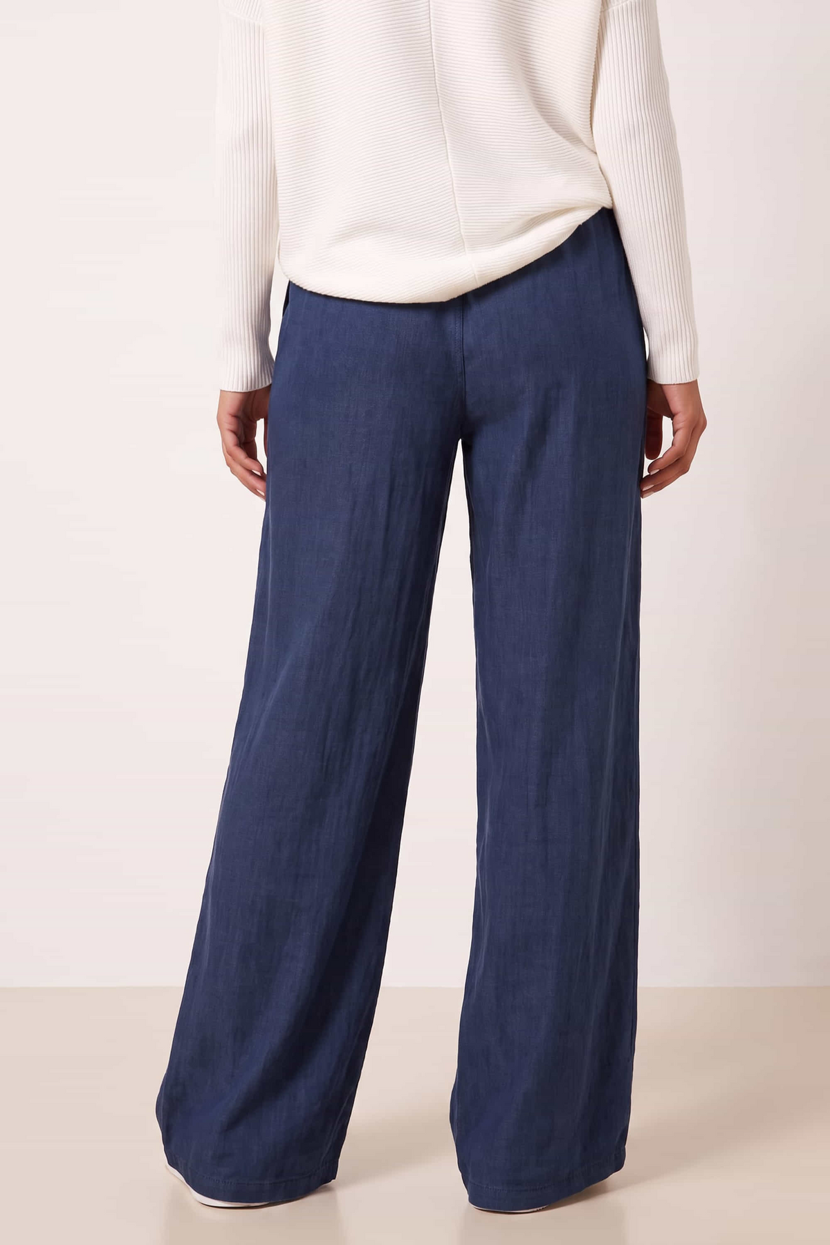 Elasticated Tie Front Denim Trouser