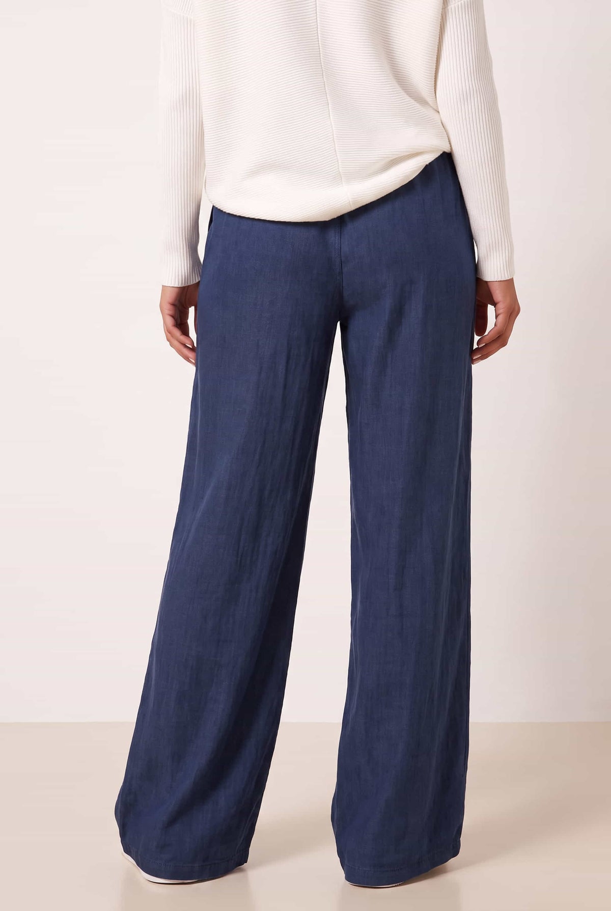 Elasticated Tie Front Denim Trouser