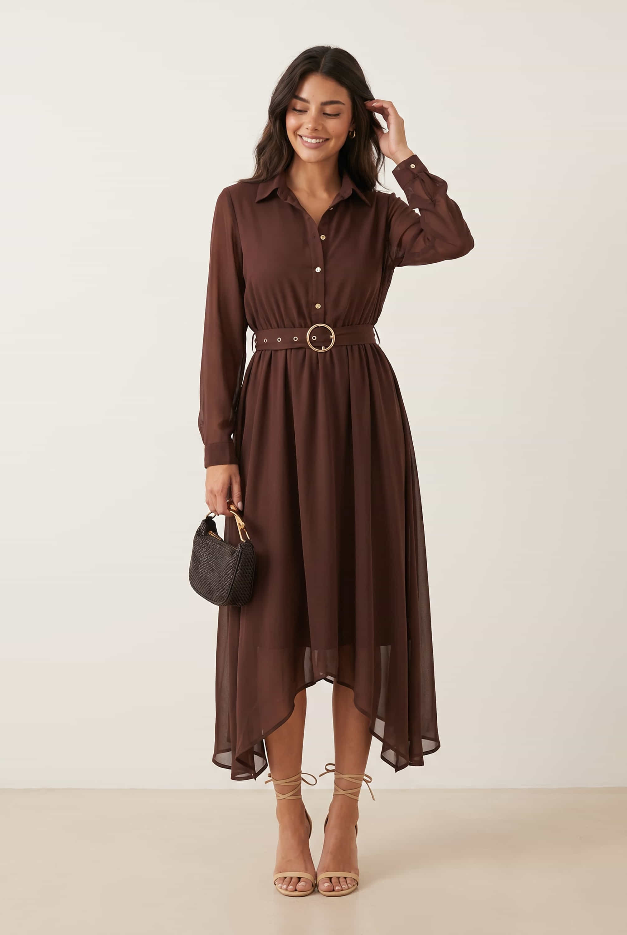 Hanky Hem Belted Dress