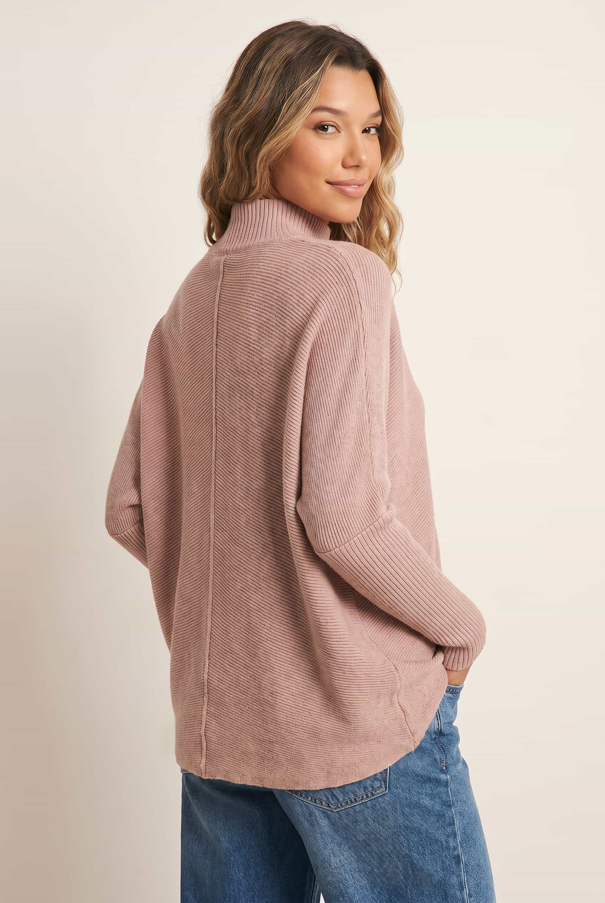 Hope Knitted High Neck Jumper / Beige