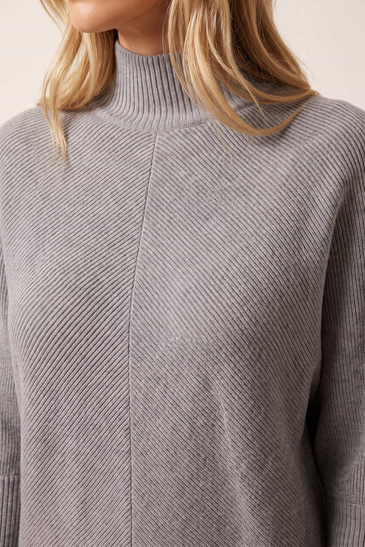 Hope Knitted High Neck Jumper / Grey