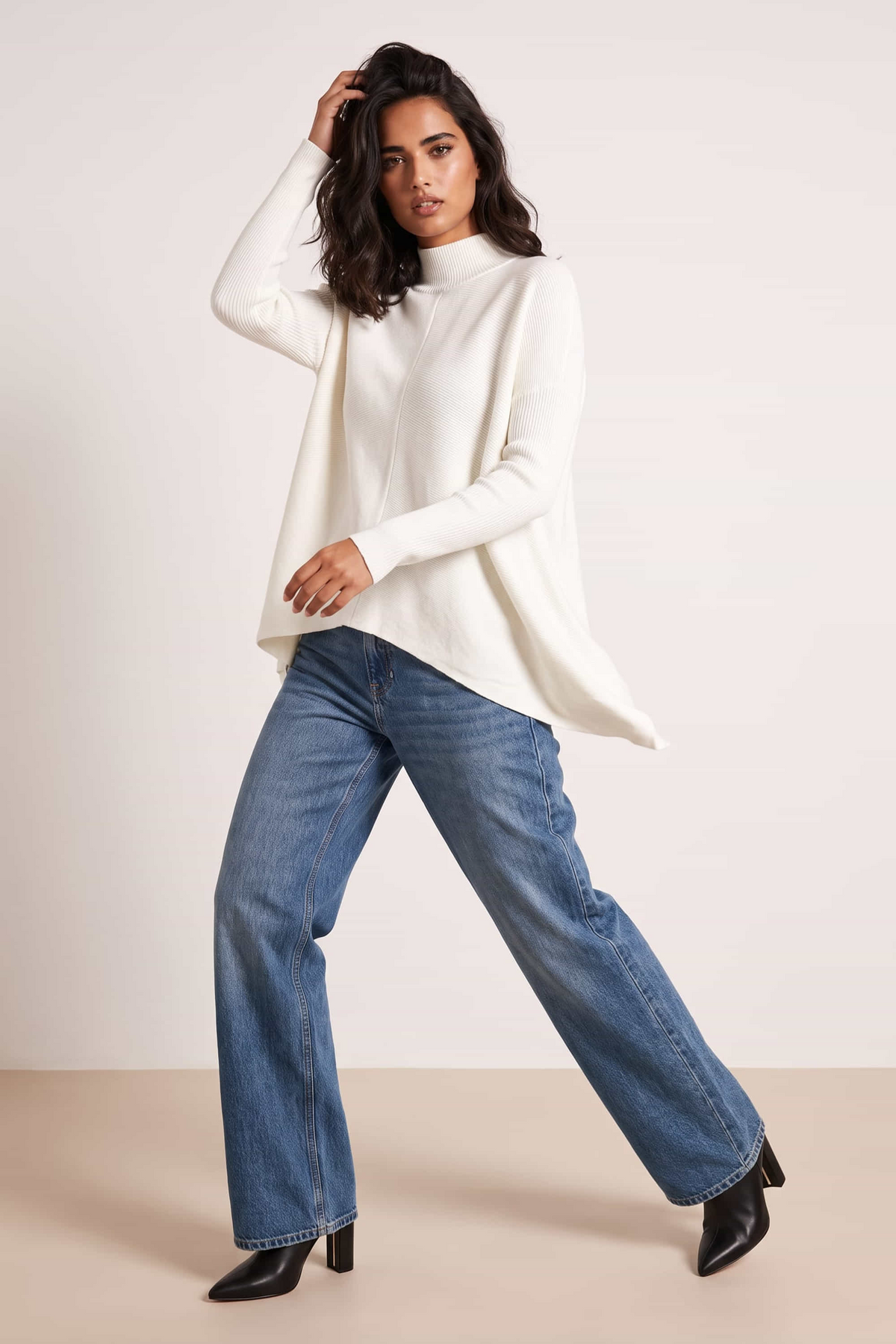 Hope Knitted High Neck Jumper / Ivory