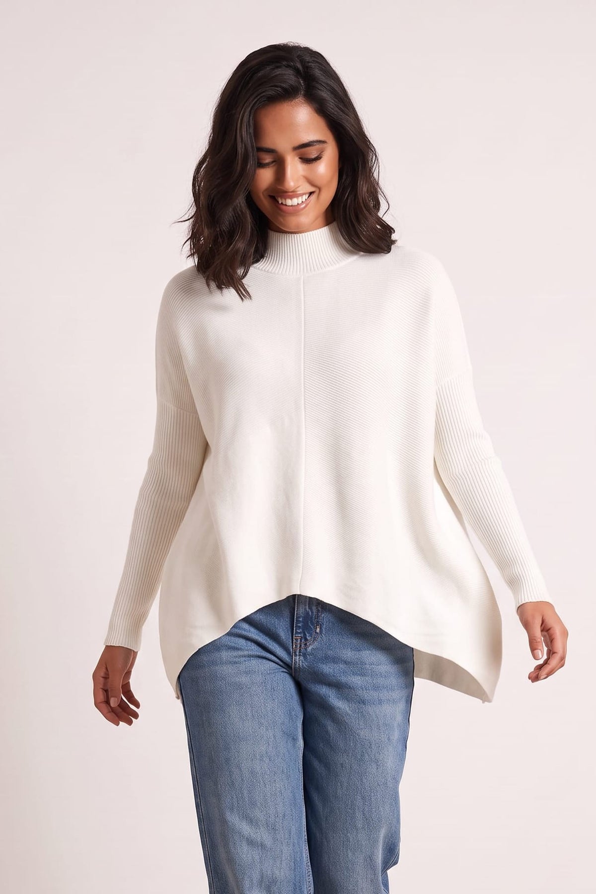 Hope Knitted High Neck Jumper / Ivory