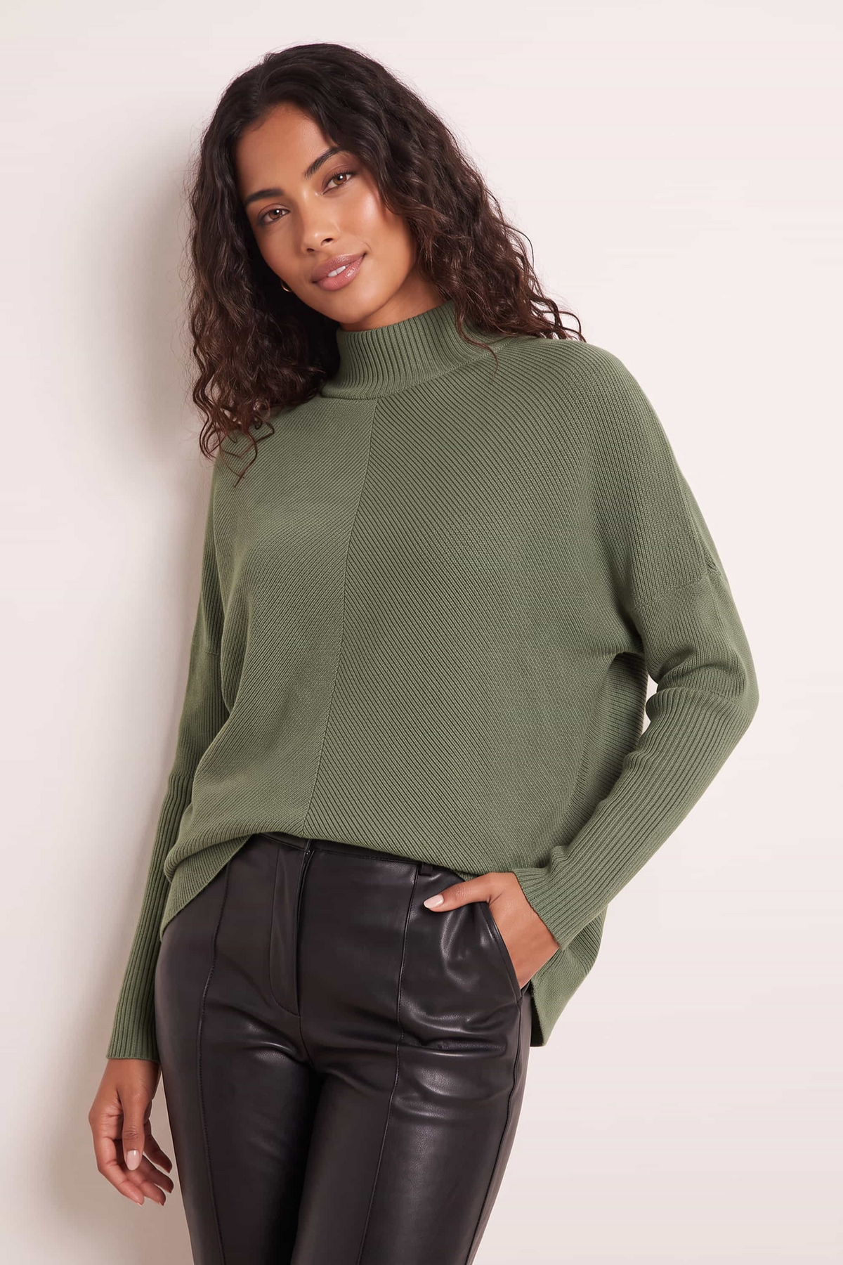 Hope Knitted High Neck Jumper / Khaki