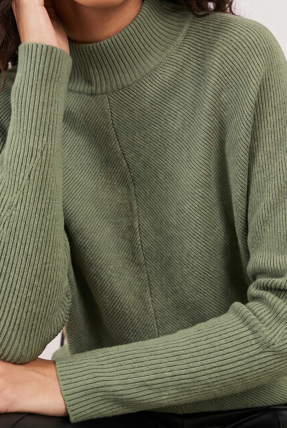 Hope Knitted High Neck Jumper / Khaki