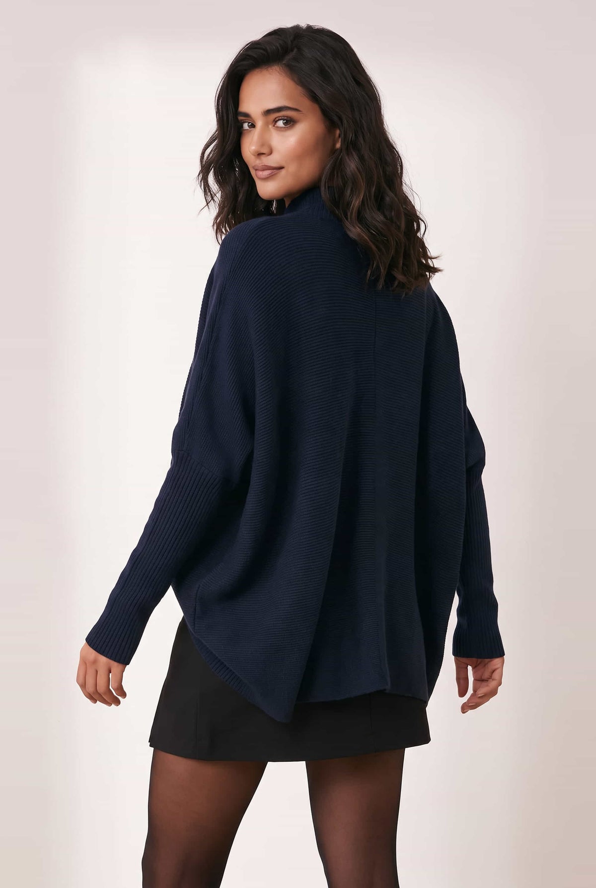 Hope Knitted High Neck Jumper / Navy