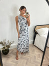 Asymmetric Pleated Dress | Marley Maxi Dress in Grey