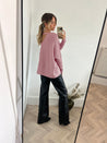 Pink Oversized Jumper | Ella Knitted V Neck Jumper