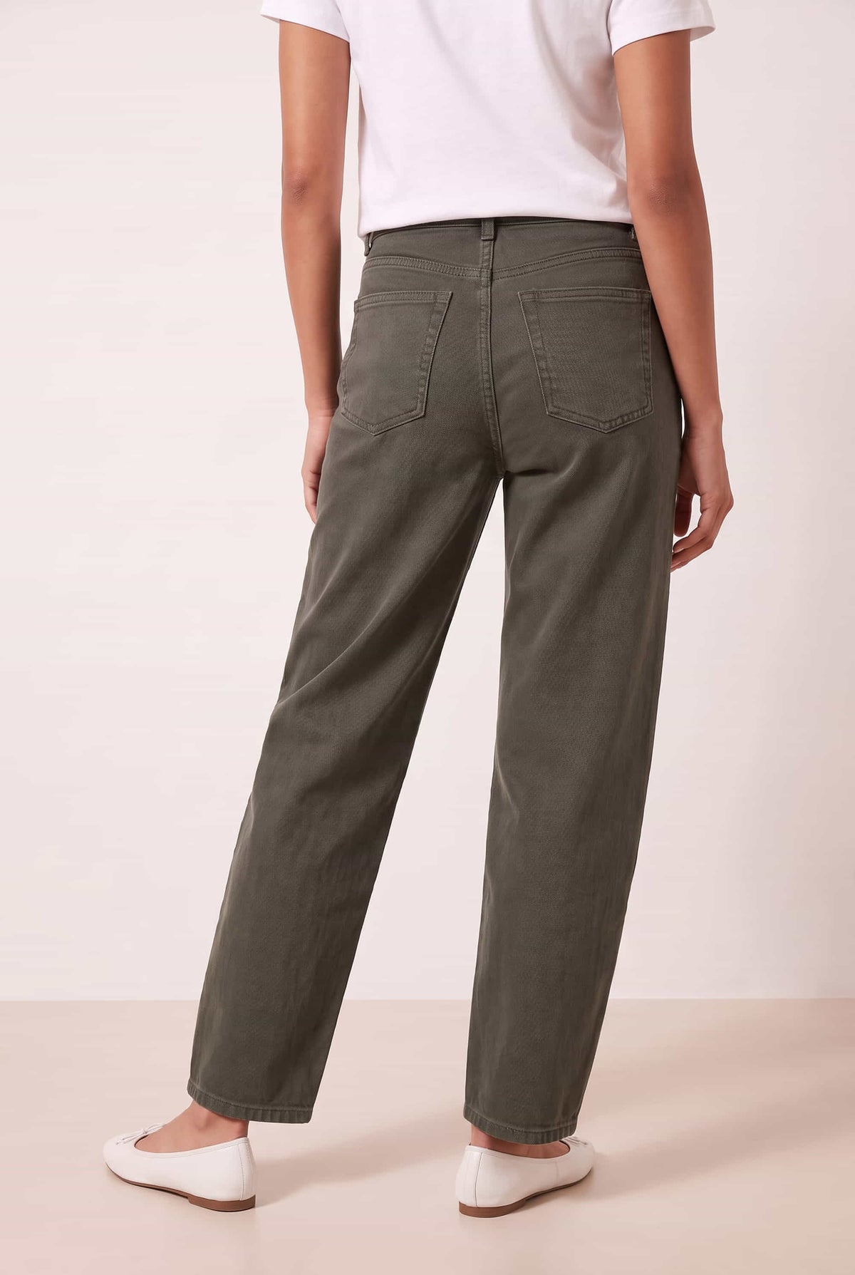 Khaki Barel Jean
