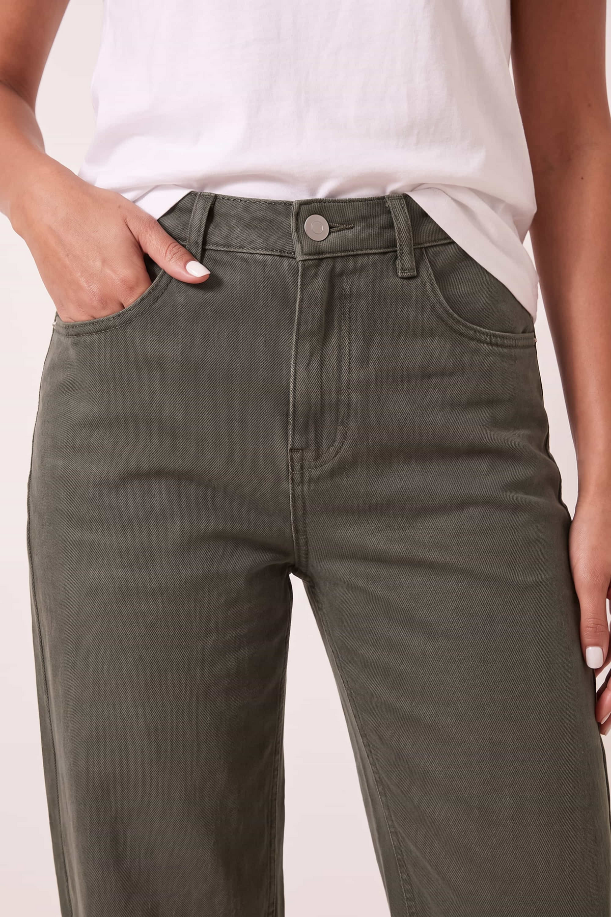 Khaki Barel Jean