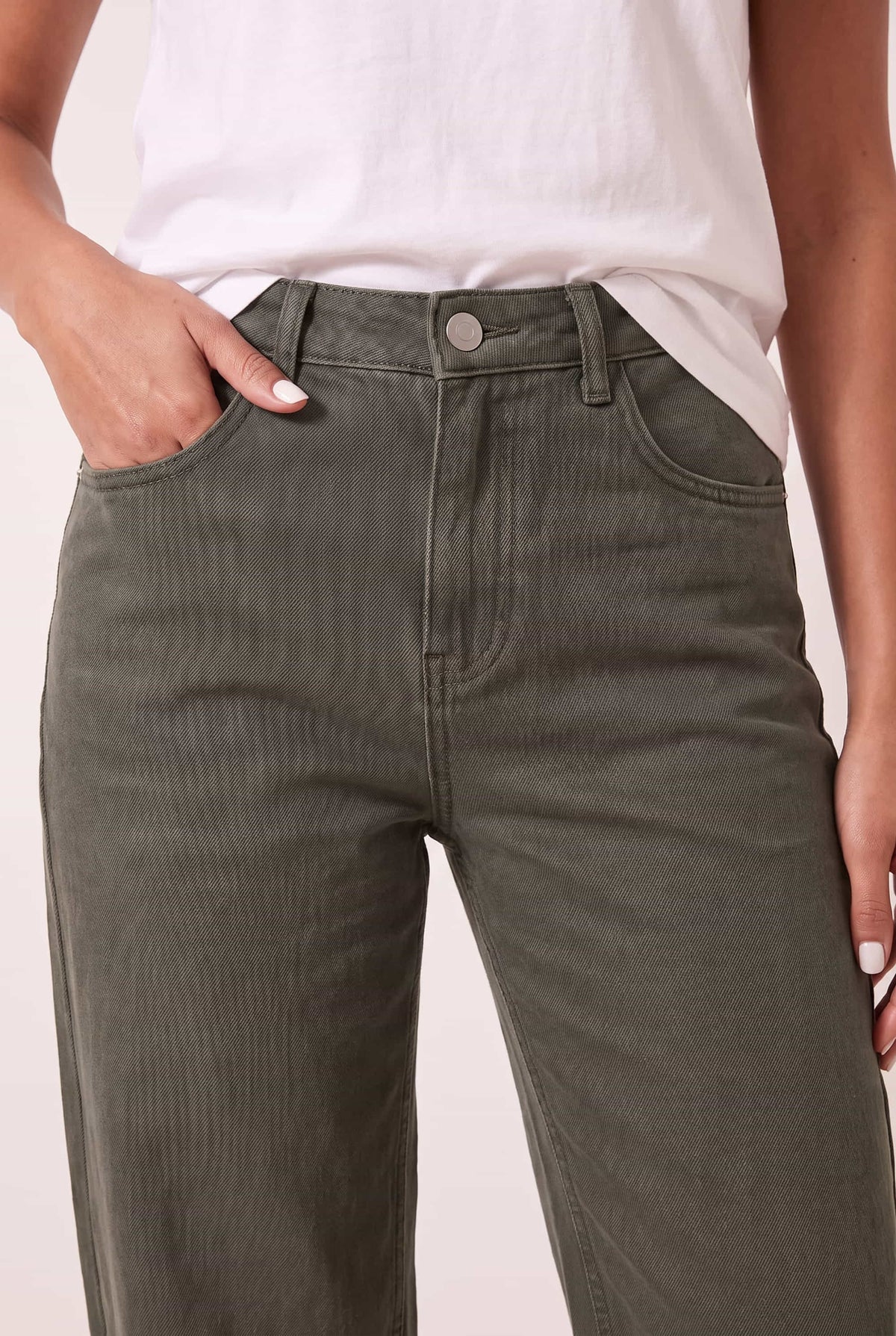 Khaki Barel Jean