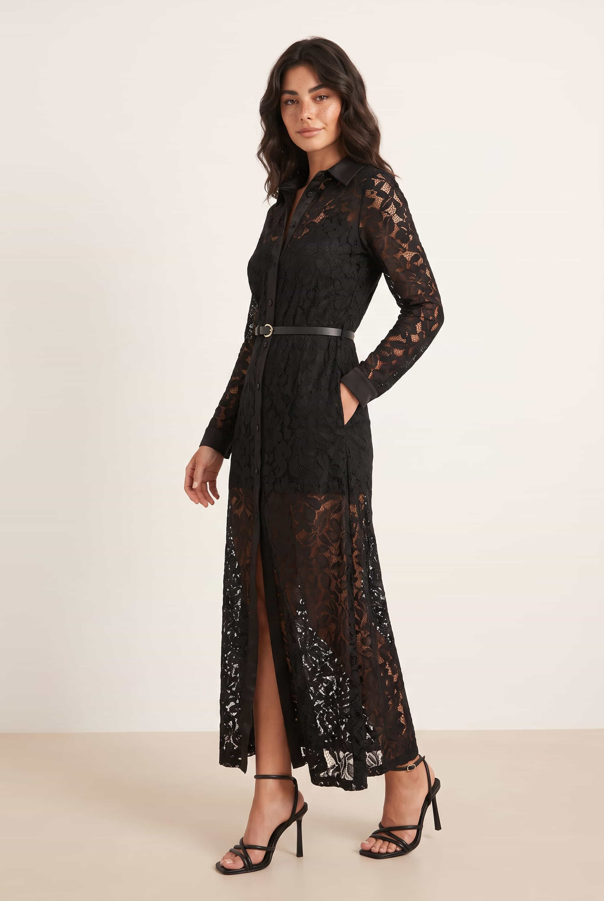 Black Floral Shirt Dress