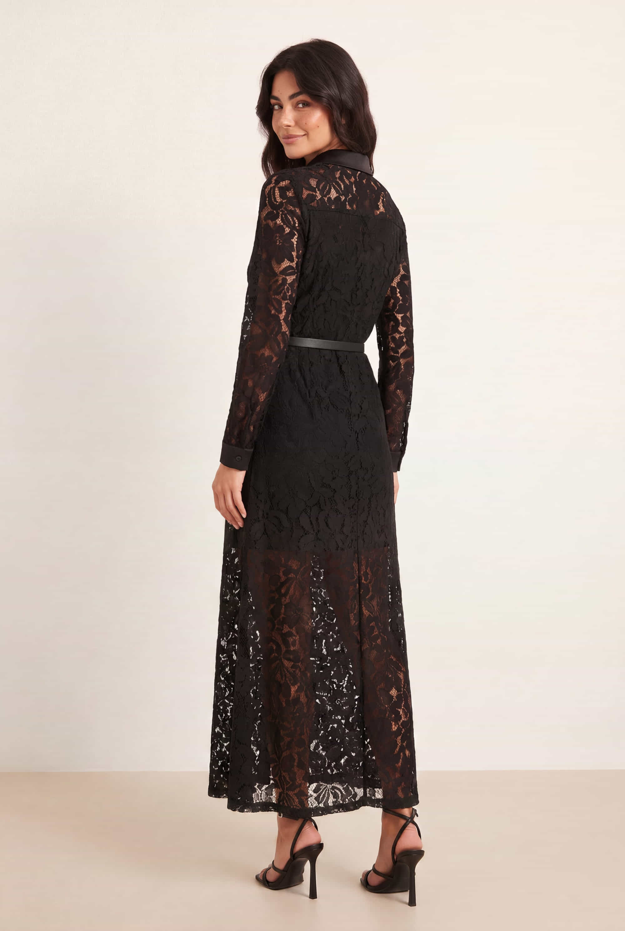 Black Floral Shirt Dress