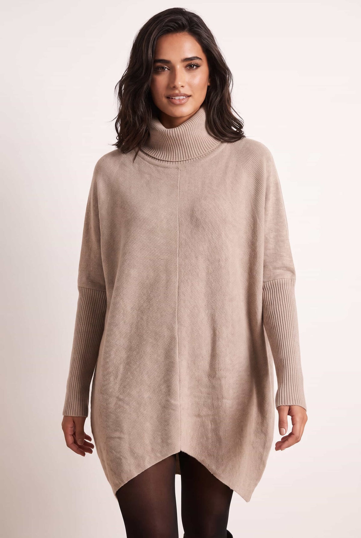 Longer Length Hope Knitted Jumper / Beige