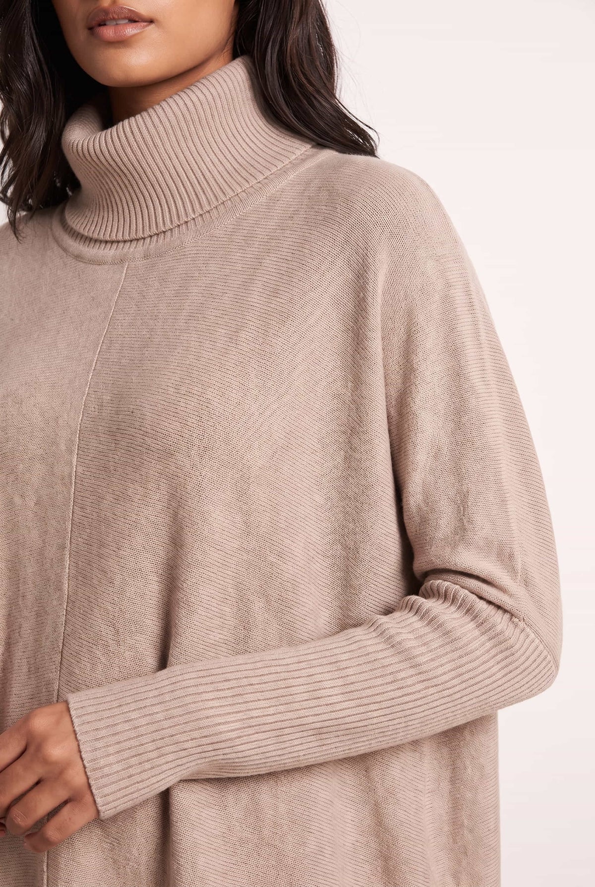 Longer Length Hope Knitted Jumper / Beige